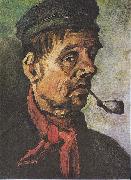 Vincent Van Gogh Head of a peasant with a clay-pipe painting